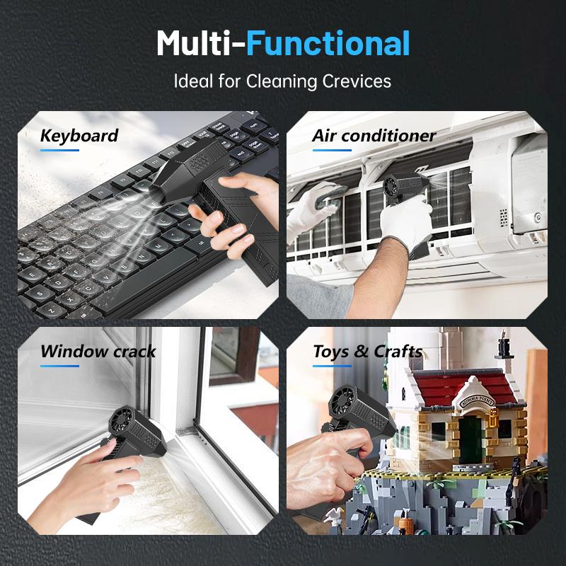 Powerful Turbo Fan, Mini Portable Jet Fan, Jet Fan 130,000 RPM High Speed Spinning, Type-C Rechargeable Clear Fan for Cars, Computers, Keyboards and Lenses